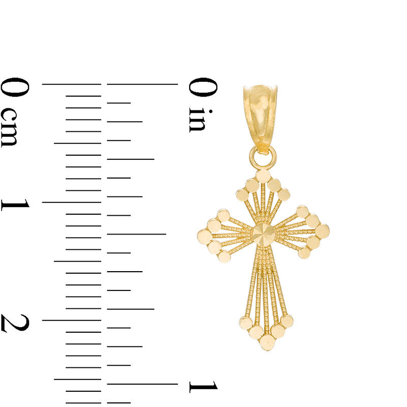 Main Image 2 of Child's Diamond-Cut Cross Necklace Charm in 10K Gold