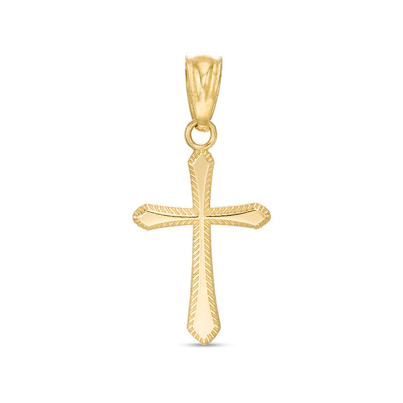 Child's Cross Necklace Charm in 10K Gold