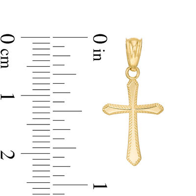 Child's Cross Necklace Charm in 10K Gold