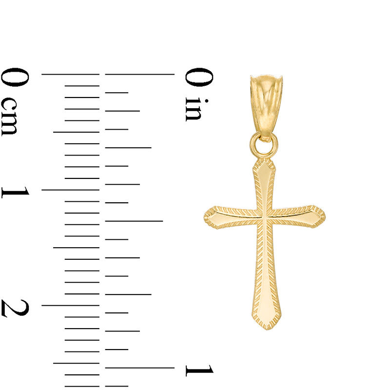 Child's Cross Necklace Charm in 10K Gold