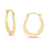 Thumbnail Image 0 of Child's Puffed Scallop Hoop Earrings in 10K Gold