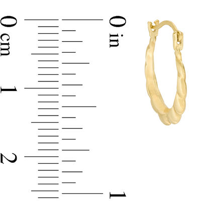 Child's Puffed Scallop Hoop Earrings in 10K Gold