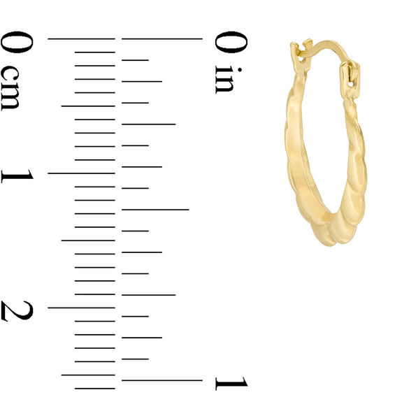 Child's Puffed Scallop Hoop Earrings in 10K Gold