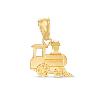 Child's Train Necklace Charm in 10K Gold