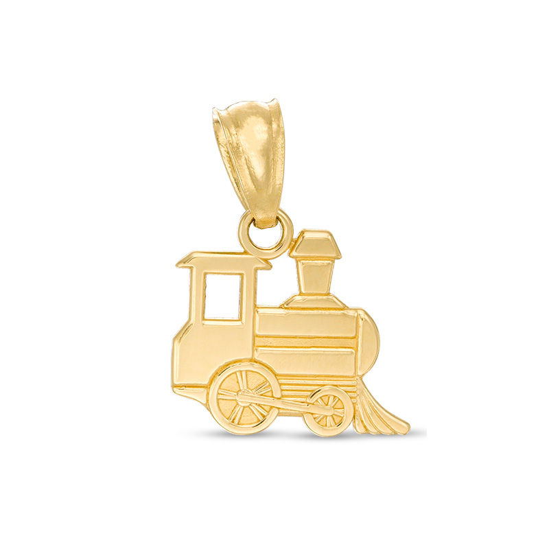 Main Image 1 of Child's Train Necklace Charm in 10K Gold