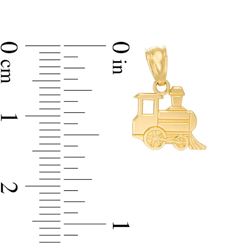 Main Image 2 of Child's Train Necklace Charm in 10K Gold