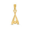 Thumbnail Image 0 of Child's Diamond-Cut Baseball Bats and Ball Necklace Charm in 10K Gold