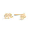 Thumbnail Image 1 of Child's Cubic Zirconia Textured Elephant Stud Earrings in 14K Gold
