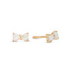 Thumbnail Image 1 of Child's 3mm Heart-Shaped Simulated Opal Bow Tie Stud Earrings in 10K Gold