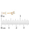 Thumbnail Image 2 of Child's 3mm Heart-Shaped Simulated Opal Bow Tie Stud Earrings in 10K Gold