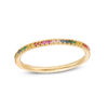 Multi-Color Cubic Zirconia Eternity Band in 10K Gold - Size 7