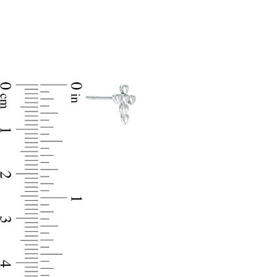 Child's Heart Cross Stud Earrings in Sterling Silver