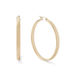 45mm Square Hoop Earrings in 10K Tube Hollow Gold