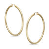 Thumbnail Image 1 of 10K Tube Hollow Gold Diamond-Cut Hoops
