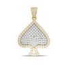 Thumbnail Image 1 of Cubic Zirconia Pavé Composite Spade Symbol Necklace Charm in 10K Gold