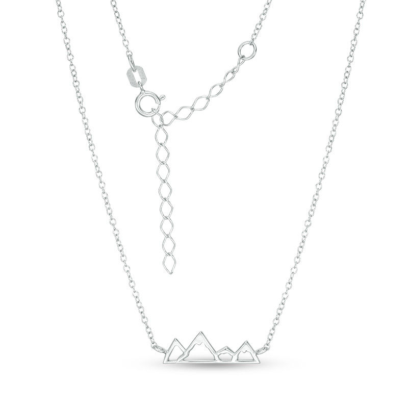 Main Image 1 of Snow-Capped Mountain Range Necklace in Sterling Silver - 19"