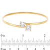 Thumbnail Image 2 of Made in Italy 7mm Cubic Zirconia Bypass Bangle in 10K Gold Bonded Sterling Silver