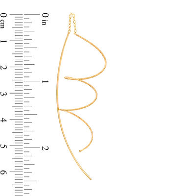 Diamond-Cut Spiral Threader Earrings in 10K Gold