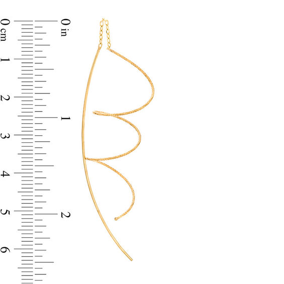 Diamond-Cut Spiral Threader Earrings in 10K Gold