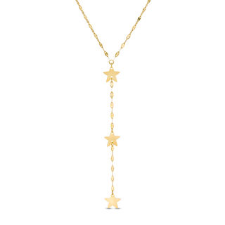 Triple Star "Y" Necklace in 10K Gold