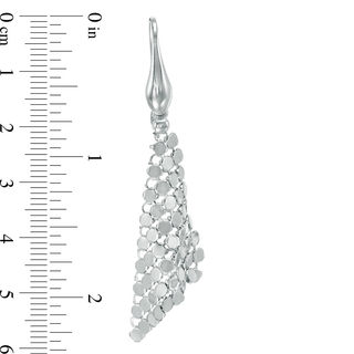 Chainmail-Style Pyramid Dangle Drop Earrings in Sterling Silver