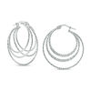 Thumbnail Image 1 of Diamond-Cut Layered Hoop Earrings in Sterling Silver