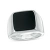 Thumbnail Image 1 of 12.0mm Square-Cut Onyx Signet Ring in Sterling Silver - Size 10