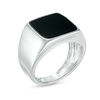 Thumbnail Image 2 of 12.0mm Square-Cut Onyx Signet Ring in Sterling Silver - Size 10