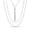 Thumbnail Image 0 of Triple Strand Mirror Chain Tassel Necklace in Sterling Silver - 16"