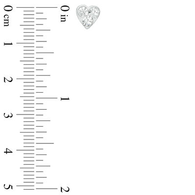 Crystal Star, Heart and Circle Mini Stud Earrings Set in Sterling Silver