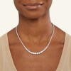 Thumbnail Image 1 of Cubic Zirconia Graduating Tennis Necklace in Solid Sterling Silver