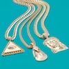 Thumbnail Image 3 of Diamond Accent Beaded Pharaoh Necklace Charm in Sterling Silver with 14K Gold Plate