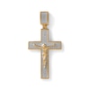 Thumbnail Image 0 of Diamond Accent Beaded Crucifix Necklace Charm in Sterling Silver with 14K Gold Plate