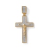 Thumbnail Image 1 of Diamond Accent Beaded Crucifix Necklace Charm in Sterling Silver with 14K Gold Plate