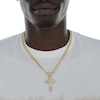 Thumbnail Image 3 of Diamond Accent Beaded Crucifix Necklace Charm in Sterling Silver with 14K Gold Plate