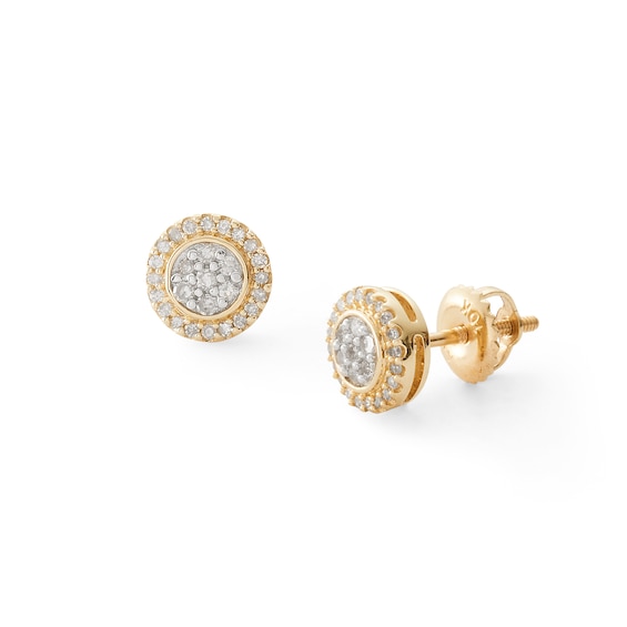 1/5 CT. T.W. Composite Diamond Frame Stud Earrings in 10K Gold