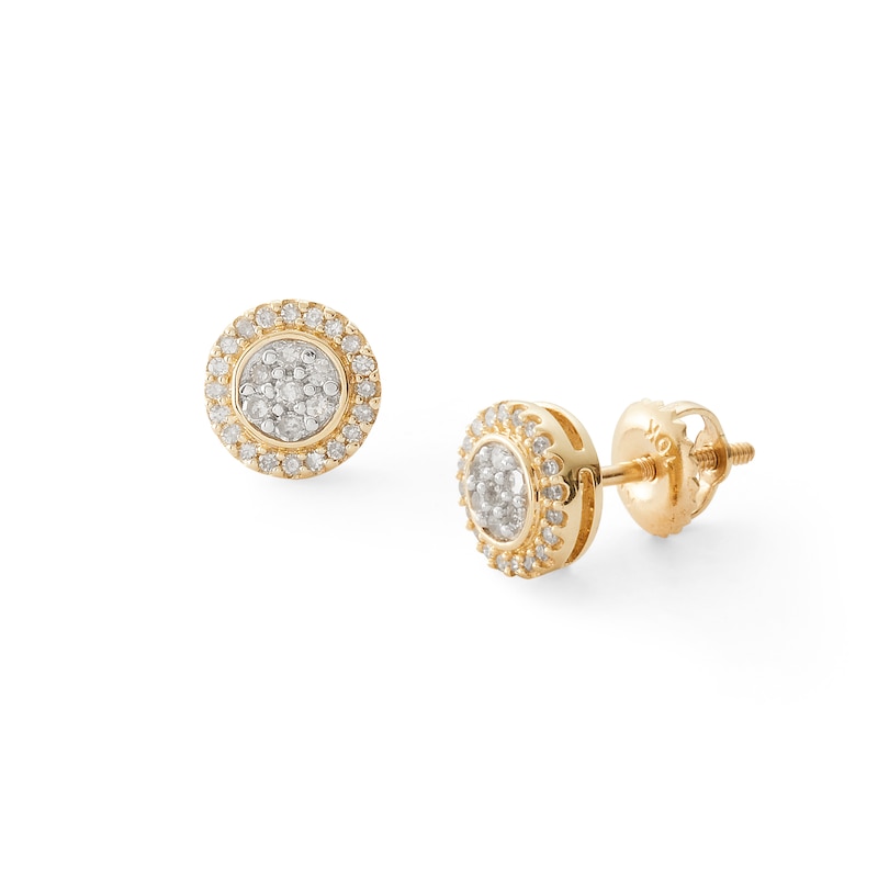 Main Image 1 of 1/5 CT. T.W. Composite Diamond Frame Stud Earrings in 10K Gold