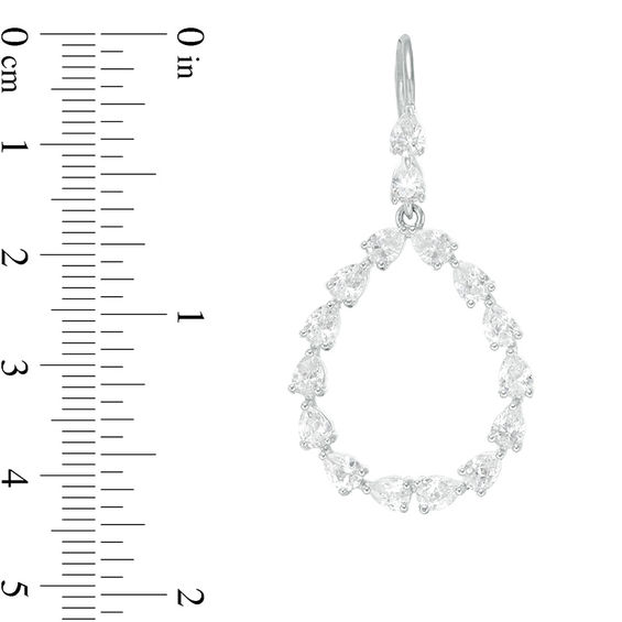 Pear-Shaped Cubic Zirconia Teardrop Earrings in Sterling Silver