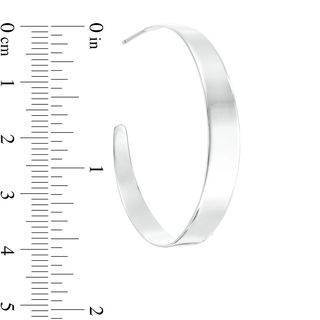 40mm Flat Hoop Earrings in Sterling Silver