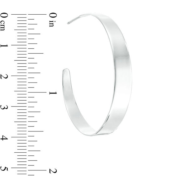 40mm Flat Hoop Earrings in Sterling Silver
