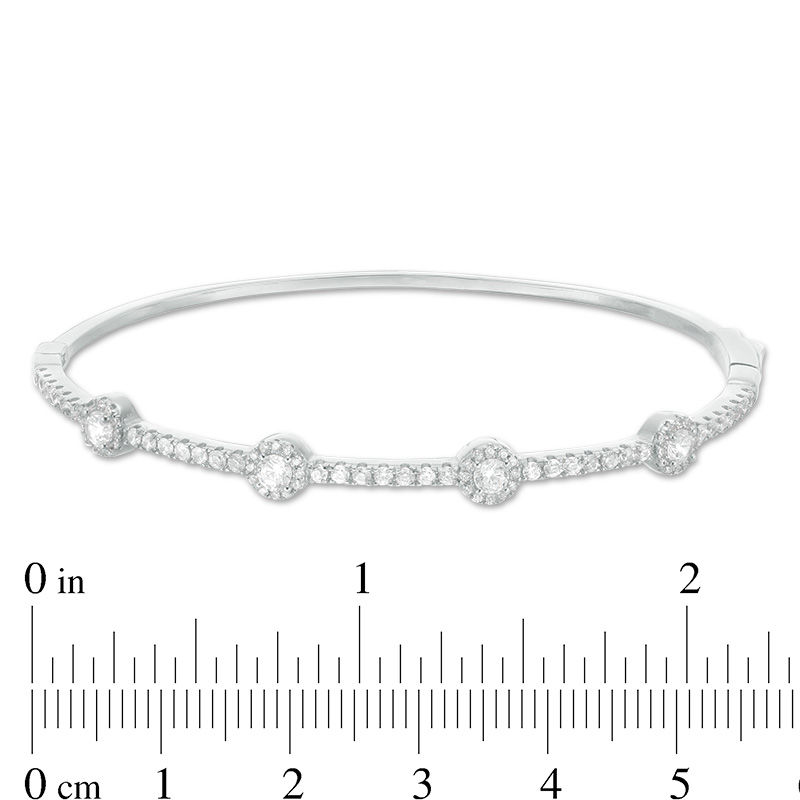 Main Image 2 of Cubic Zirconia Frame Station Bangle in Sterling Silver