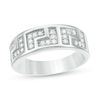 Cubic Zirconia Greek Pattern Band in Sterling Silver - Size 10