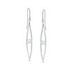 5mm Cubic Zirconia Solitaire Open Marquise Frame Drop Earrings in Sterling Silver