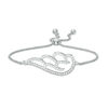 Thumbnail Image 0 of Cubic Zirconia Angel Wing Bolo Bracelet in Sterling Silver - 9"