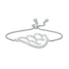 Thumbnail Image 1 of Cubic Zirconia Angel Wing Bolo Bracelet in Sterling Silver - 9"