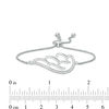 Thumbnail Image 1 of Cubic Zirconia Angel Wing Bolo Bracelet in Sterling Silver - 9"