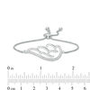 Thumbnail Image 2 of Cubic Zirconia Angel Wing Bolo Bracelet in Sterling Silver - 9"