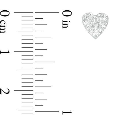 Crystal Heart Studs and Hoop Earrings Set in Sterling Silver