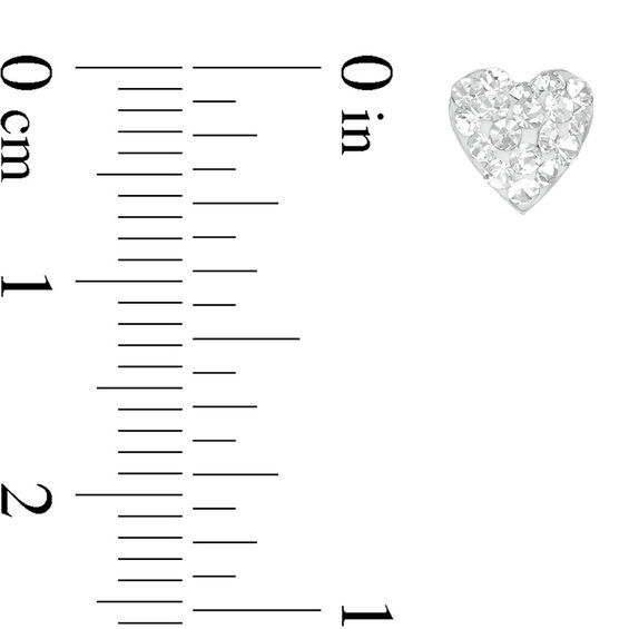Crystal Heart Studs and Hoop Earrings Set in Sterling Silver