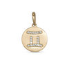 Thumbnail Image 1 of Cubic Zirconia Gemini Zodiac Sign Disc Necklace Charm in 10K Gold